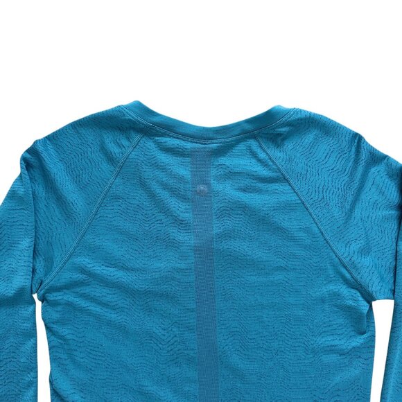 Lululemon Swiftly Long Sleeve Womens Teal Blue Top Size 6 - Picture 2 of 9